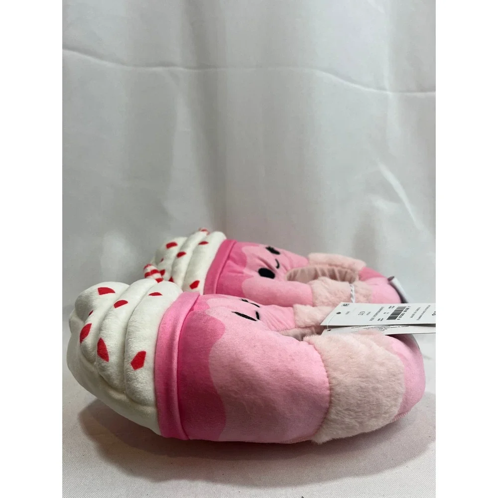Squishmallows Peppermint Pink Plush Slippers Kids Size 2/3 New With Tags